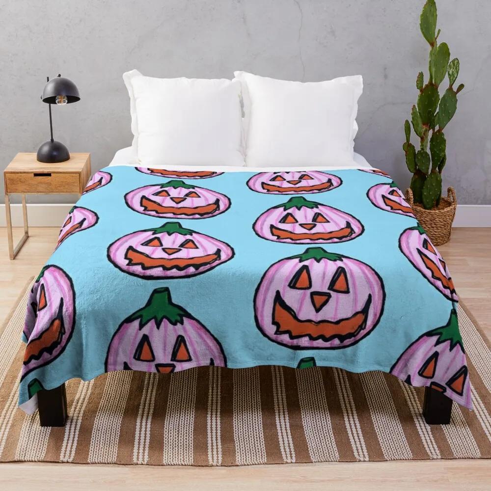 Halloween Flannel Throw Blanket Cute Pumpkin Ghost Bat King Queen Full Size Lightweight Super Soft Warm For Sofa Couch Bed Decor