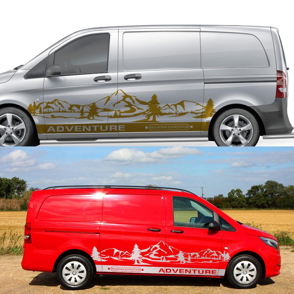 4 шт./лот Автомобильные наклейки Для Mercedes Benz Vito V Class Viano W447 WV639 W638 Фургон-кемпер Графика Виниловые наклейки Аксессуары для тюнинга