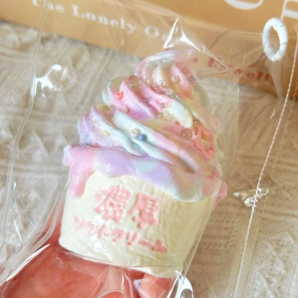 Simulation Ice Cream Squeeze Toy Food-Grade Silicone Slow Rebound Toy Soft Fingertip Toy Christmas