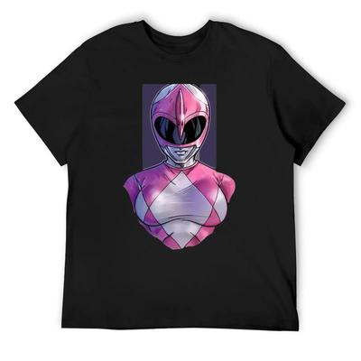 Футболка Pink Ranger синяя Архивная графическая футболка винтажная для мальчика футболки мужские