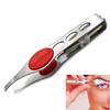 Puntos Stainless Steel Handy LED Light Make Up Eyelash Eyebrow Hair Removal Tweezer
