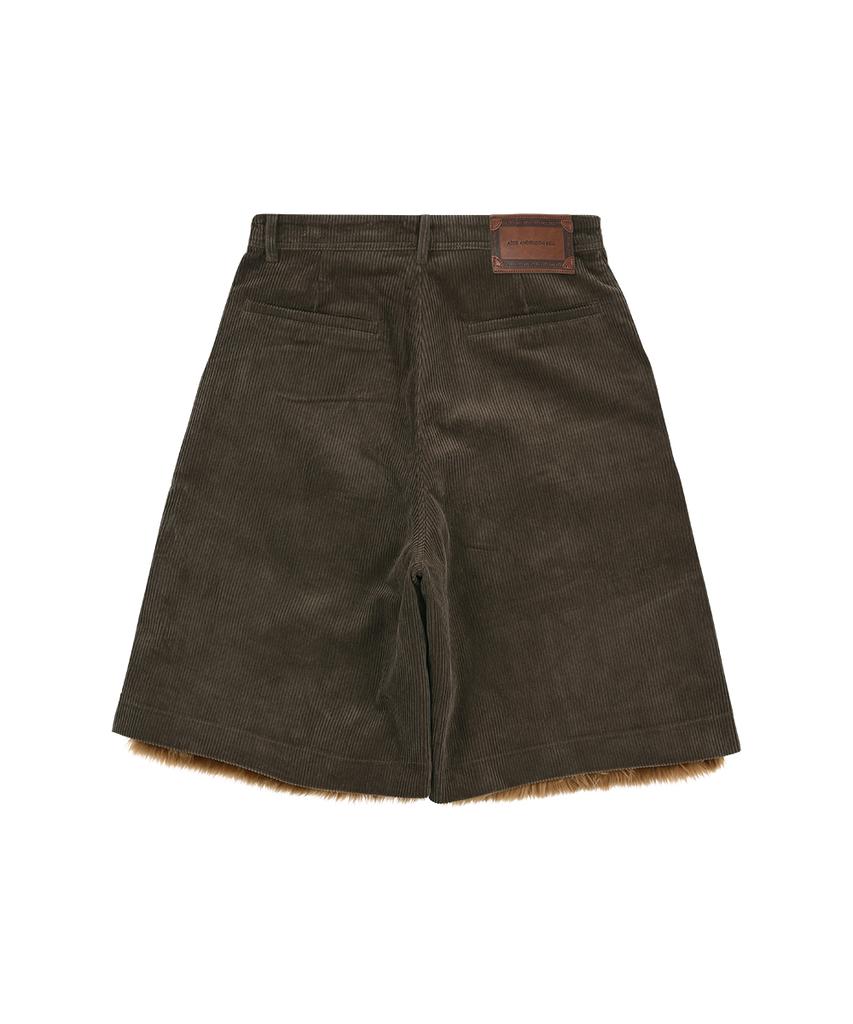 ADSB ANDERSSON BELL Faux Fur Patchwork Shorts Apa870M(Brown)