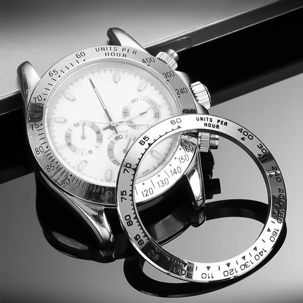 Daytona Наклонный керамический безель вставка 38,5*30,5 мм Металл специальный серебристый модуль вставки безеля аксессуары для часов