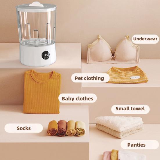 Underwear Washer Mini Washing Machine Digital Display Large Capacity Low Noise Easy To Operate Cordless Laundry Machine