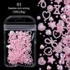 100Pcs Aurorals Nail Art Decoration Shell Pearl 3D Nail Charms Mixed Style Colorful Resin Butterfly Bowknot Manicure Nail Supply