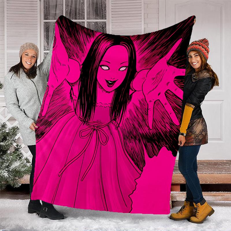 Thriller Manga Junji Ito Tomie1 printed throw blanket—lightweight,soft,warm;versatile blanket for all seasons—perfect as &air-conditioning throw,nap b