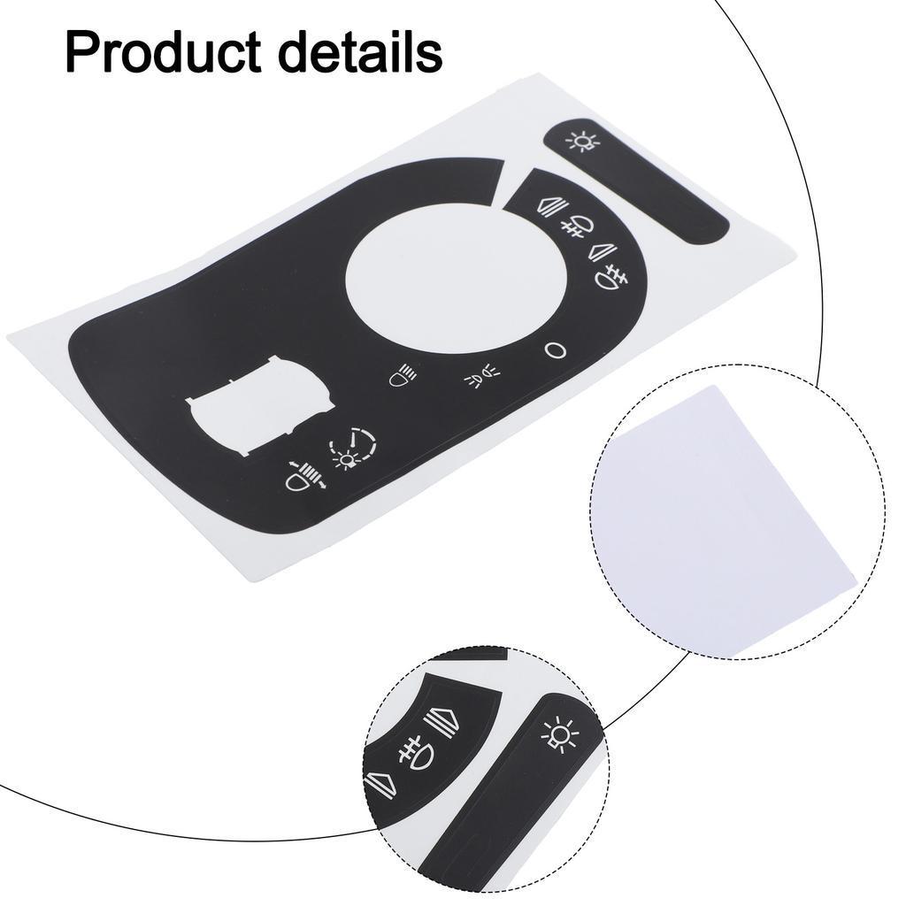 Light Switch Repair Sticker Car Switch Sticker Black Overlay Button Replacement