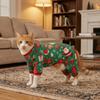 Thin Christmas Dog Clothing Santa Claus Printed Soft Pet Four Legged Clothes Comfortable Pet Festive Costume Home Wear