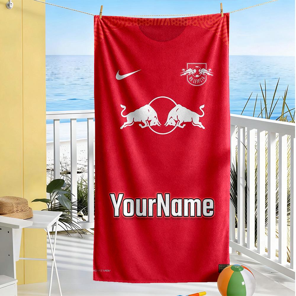 Rb Leipzig Customizable Name Beach Towel Super Soft Absorbent Ideal For Travel Outdoor Swim Pool Yoga Surf Camping Hiking Gym Gift Holiday