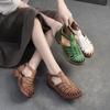Fashion GKTINOO 2025 Summer New Hollow-out Breathable Weaving Sandals Retro Roman Style Genuine Leather Women's Shoes
