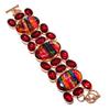 Natural Ammolite, Garnet Gemstone 925 Sterling Silver Bracelet 7-8" C8l99