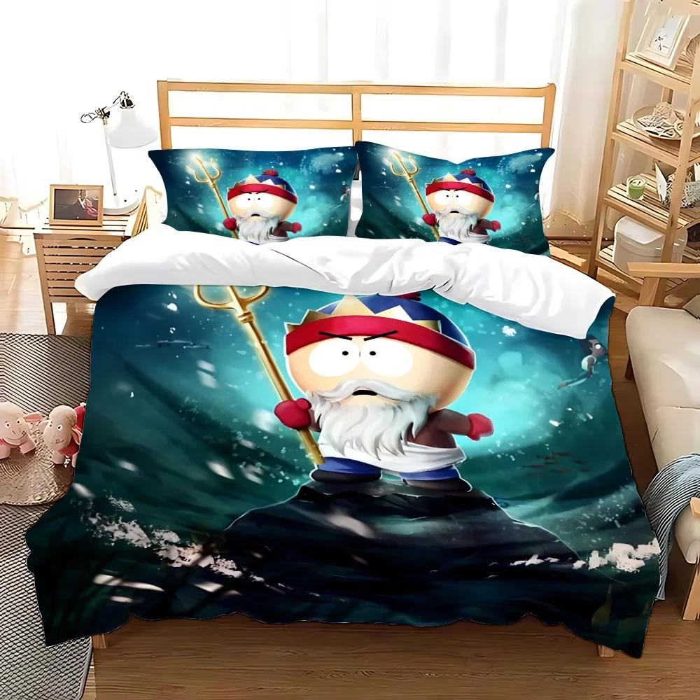 Пододеяльник S-South Park Наволочка Комплект постельного белья Взрослый Мальчик Девочка Украшение спальни Детский подарок Односпальный Двуспальный Большой размер