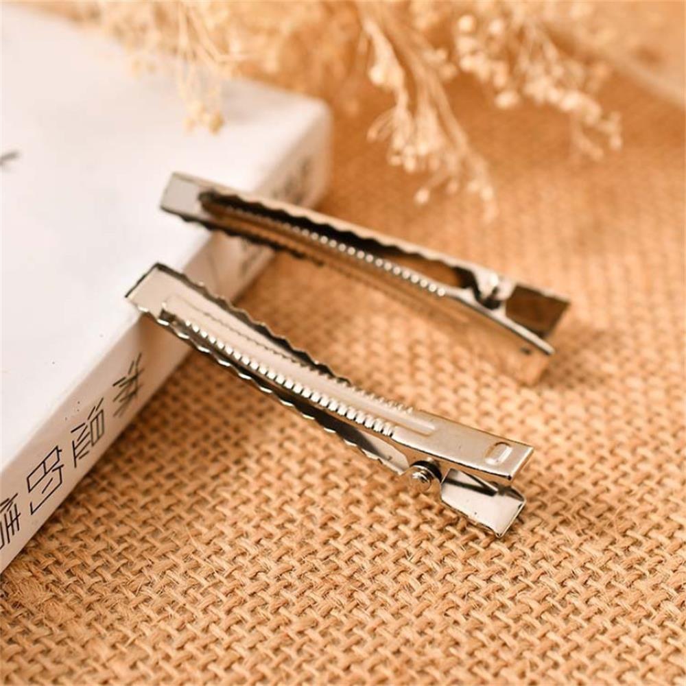 50Pcs Silver Hair accessories DIY Hairpin Alligator Hair Clips Duckbill Clip Crocodile Clamp