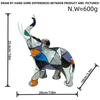 Colorful Water Transfer Printing Elephant Sculpture Nordic Home Office Desktop Decoration Resin Animal Statue Handicrafts