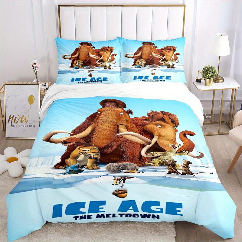 3pcs Ice Age The Meltdown Movie Poster Design Printed Bedding Set, Soft and Comfortable Quilt Cover for Bedroom, Guest Room (1 Duvet Cover +