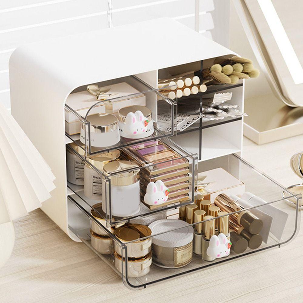 Пластиковый наклонный настольный ящик для хранения, прозрачный, большой емкости, ящики для хранения канцелярских принадлежностей, пылезащитный ящик для хранения кроликов