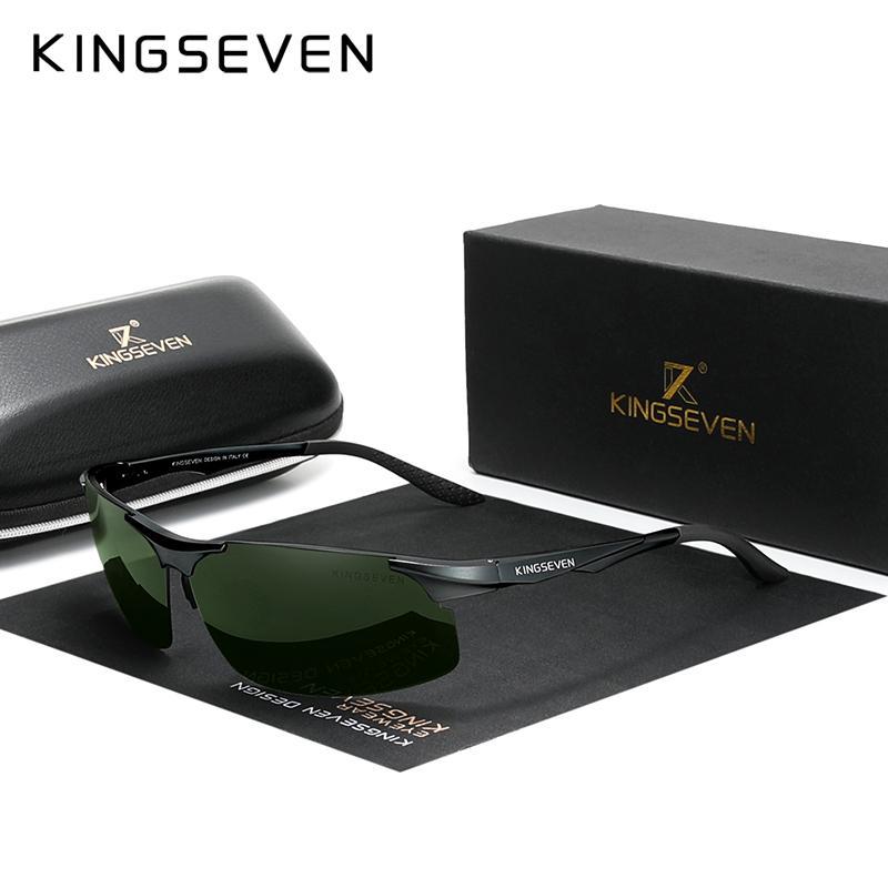 Мужские поляризованные солнцезащитные очки KINGSEVEN, с зеркальными линзами