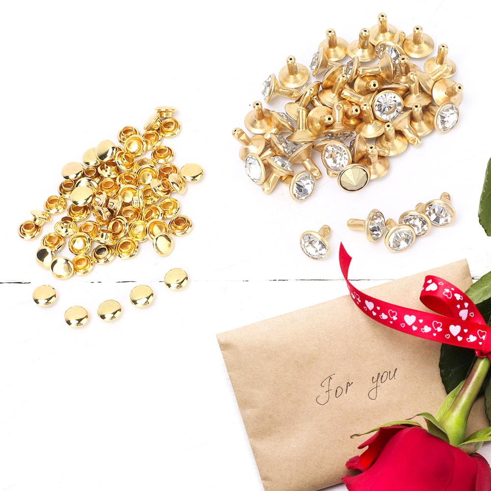 50 шт 8 мм кристалл горный хрусталь декоративные заклепки DIY кожаная обувь одежда шпильки (белый кристалл)