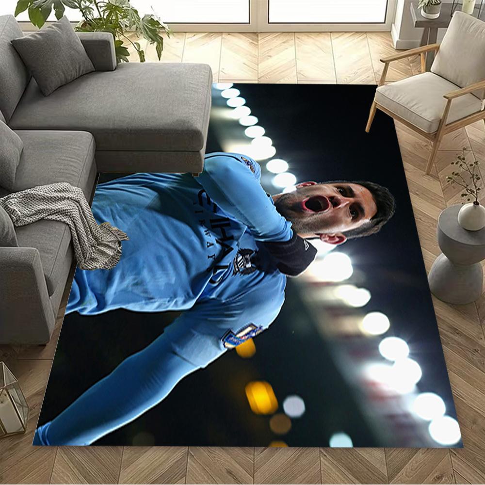 Manchester City Player Action Area Rug Design for Decorate room Bedrooms Playrooms Dormitory Anti-slip Rug Decorate Offices