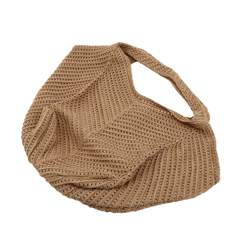 Женская модная ретро-сумка на одно плечо, плетеная крючком, дорожная легкая пляжная сумка для отдыха