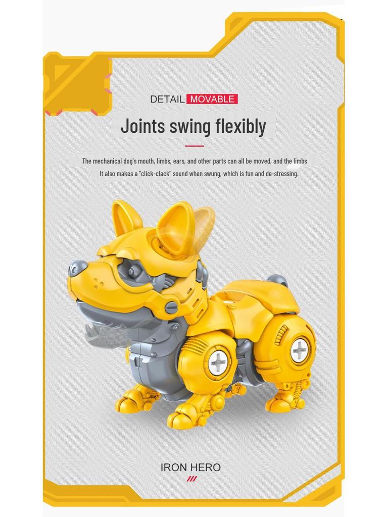 Parent-Child Mechanical Dog Assembled Disassembly Toy: Hands-on Educational Brain-Building Set for Kids