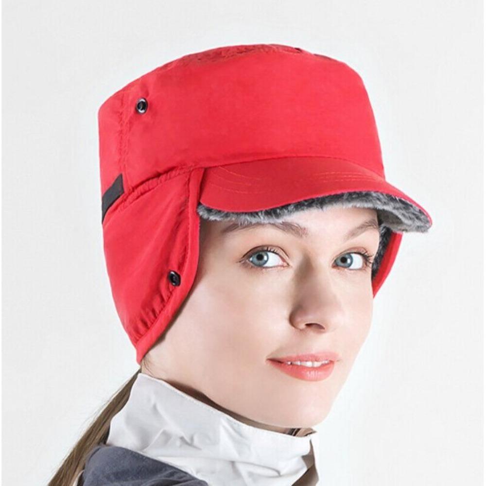 Warm Hat Flat Cap Windproof Ski Cap Practical Winter Hat with Ear Flaps