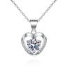 New Moissanite Pendant Necklace Sterling Silver Love Heart Necklace Mother's Day Anniversary Birthday Gift For Women Girls