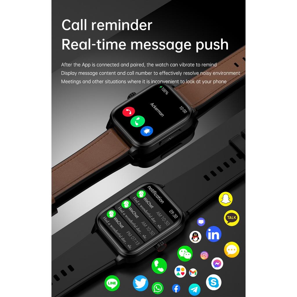 SACOSDING Hygieia-003s Pro-B Health Smart Watch HD Bluetooth Call ECG+PPG Thermometer Blood Pressure Heart Rate Monitor Smartwatch