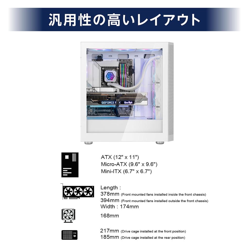 Корпус для ПК Silverstone SST-FA514X-WG, Mid-Tower, ATX, Двойной радиатор, ARGB, Белый, Авторизованный дистрибьютор в Японии