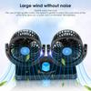 Car Seat Fan Double Head Silent Seat Back Cooling Fan Portable Automobile Small Air Conditioner Automobile Ventilation Device