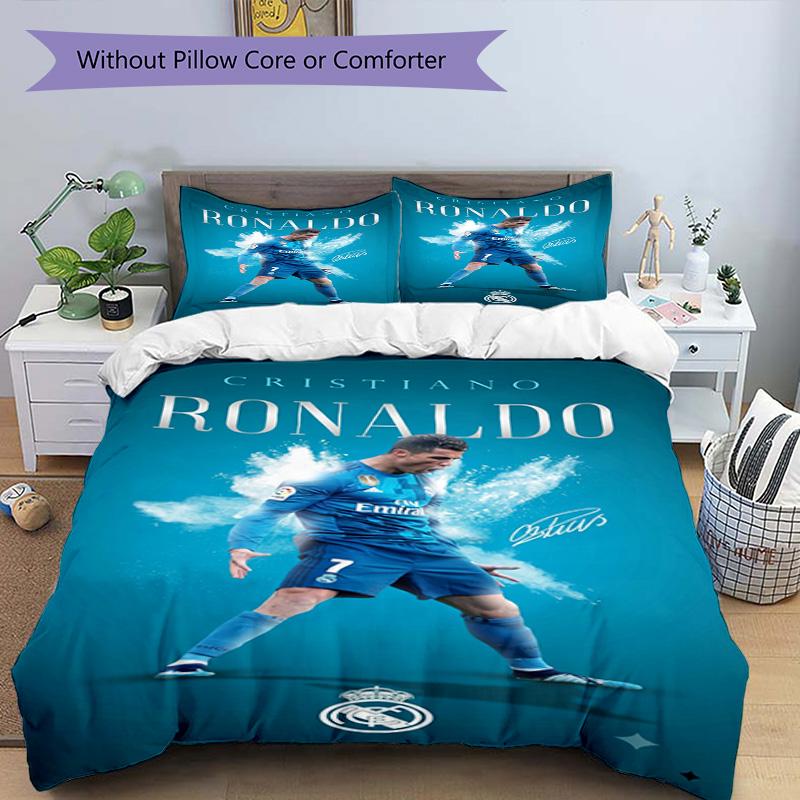 Ronaldo's Prince Neymar's Journey Glory Bedding Set, Breathable Duvet Cover with Pillowcases, Soft Bed Linen for Bedroom Home Decoration, Perfect Fest
