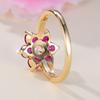 Кольца с вишневым цветом для женщин, коктейльное кольцо с красным камнем розы, обручальные кольца, античное золото, цвет CZ, ювелирные изделия для помолвки и вечеринки