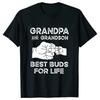 Men's T-shirts Grandpa and Grandson Best Buds for Life Tee Shirt Tops Grandpa Grandson Matching Clothes Shirts for Men Boys#Color