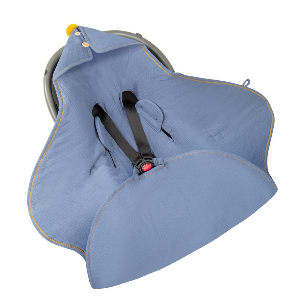 Muslin Wrap/Blanket For Car Seat Petrol