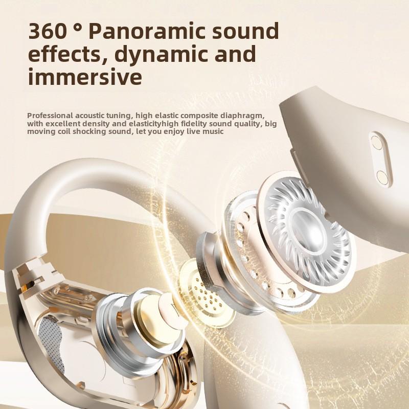 Open Wireless AI Translation Bluetooth Headset Air-bone Conduction Hanging Ear Headset for Running