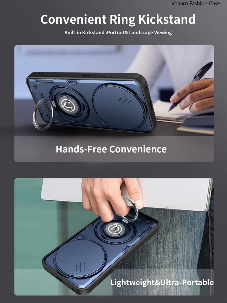 Чехол Funda с защитой камеры со сдвижной крышкой для Honor X9D 5G, Магнитное кольцо-подставка, Чехол-броня для Honor X70 5G