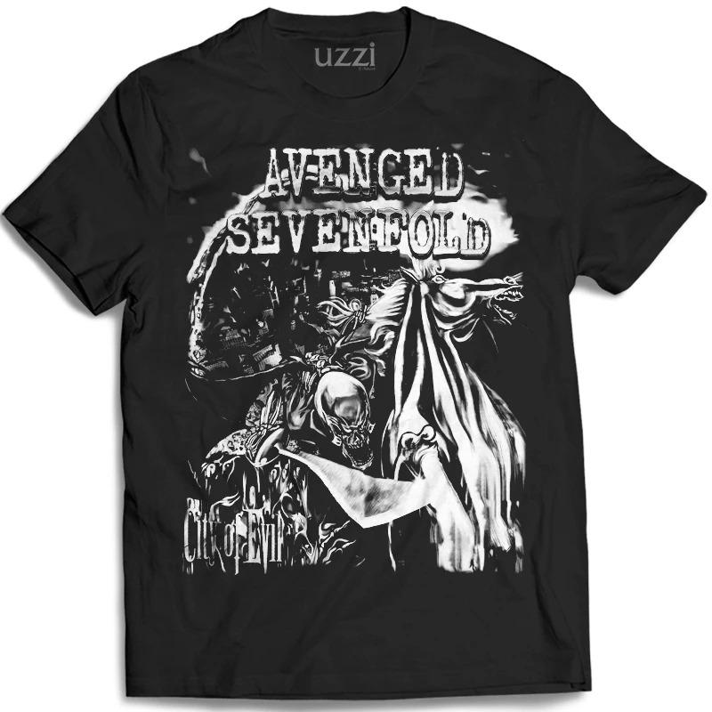 Альтернативная метал-группа Avenged Sevenfold A7X Графический принт Футболка Уличная мода Футболка Женская Мужская Повседневная Свободный Хлопковый Топ