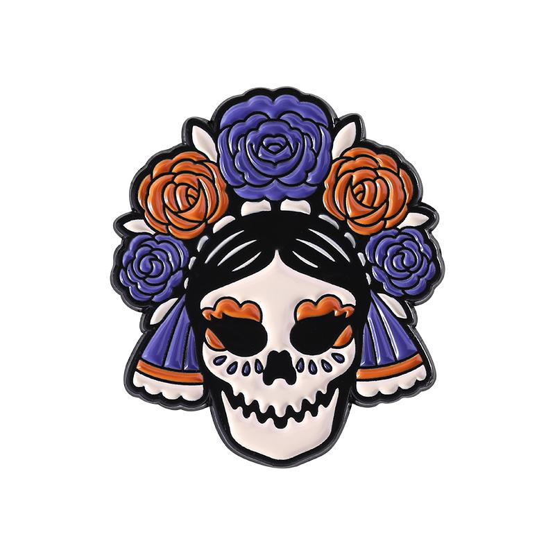 День Мертвых Скелет Кошка Катрина Эмалевые Значки De Los Muertos Мексиканский Фестиваль Броши Значок на Лацкан Украшения Подарки для Друзей