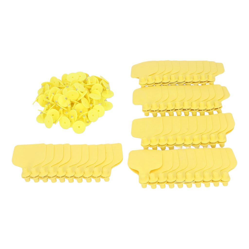 100 PCS Cattle Ear Tag Polyurethane Yellow Blank Livestock Identification Ear Tags for Cattle Cow