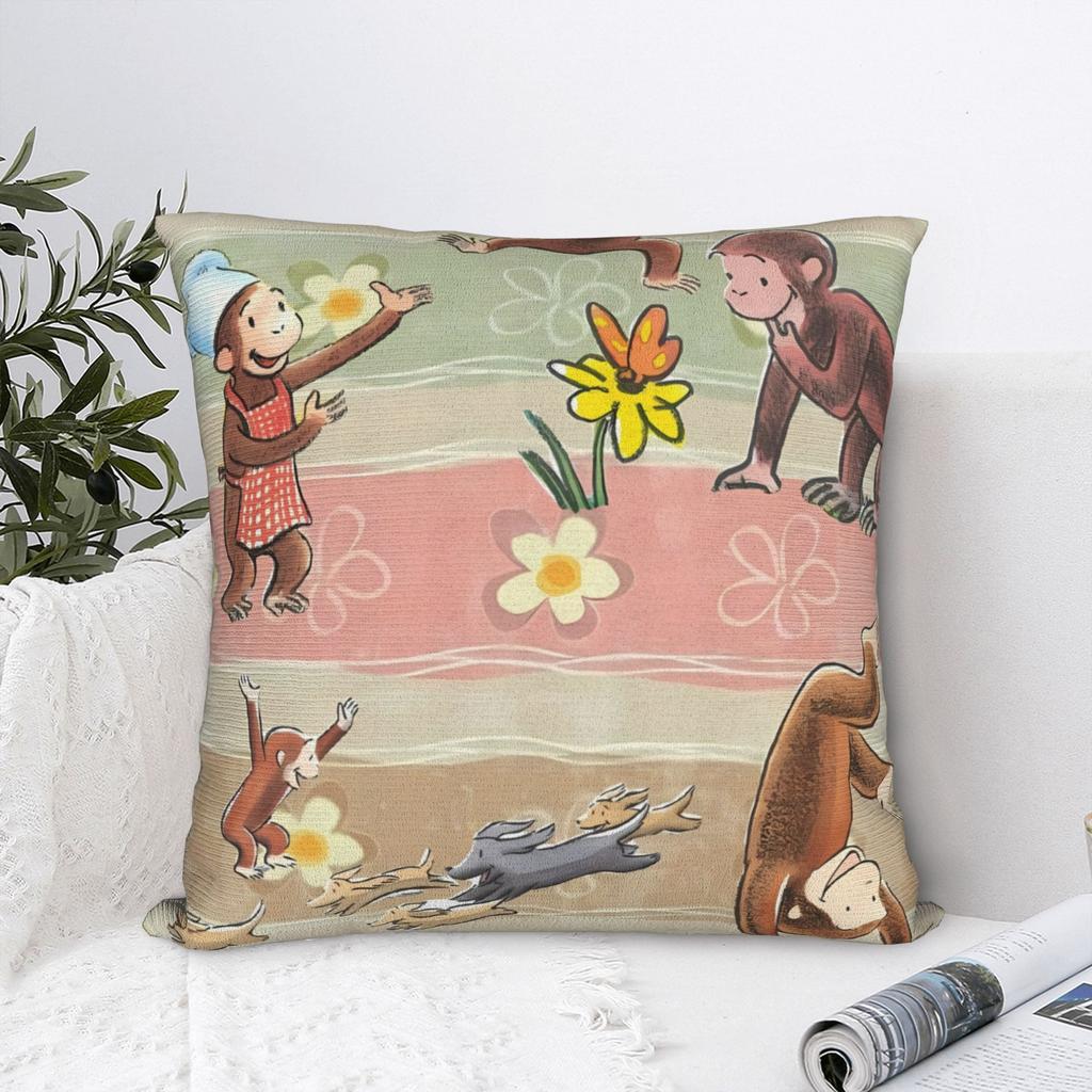 Curious Georges Pillow Case Kawaii Pillow Cover Graphic Pillowcases For Sofa Car Home Decor