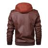 New Leather Jacket Men's Autumn and Winter Casual Hooded Removable Fashionable Leather Jacket
