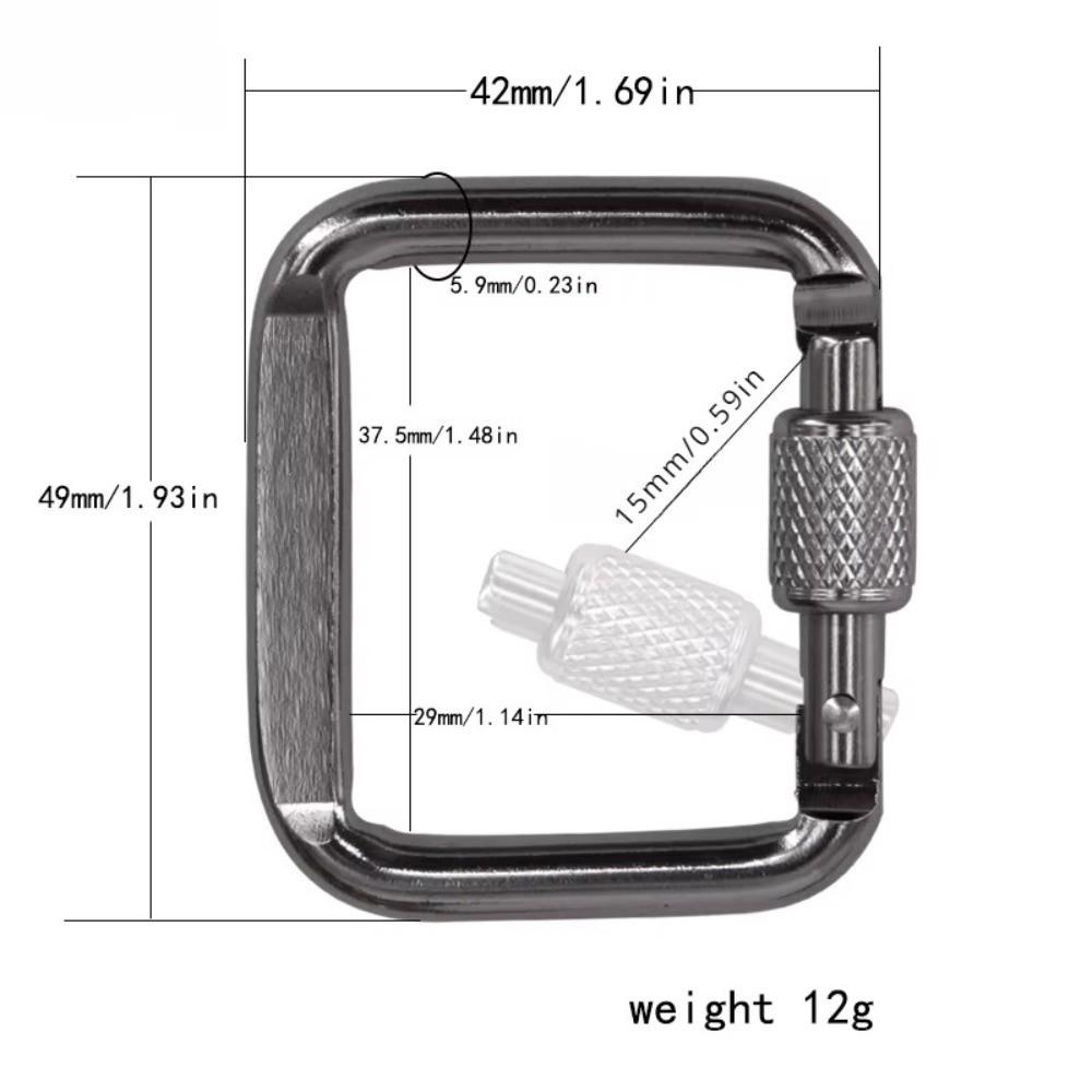 5pcs Square Snap Hook Clip Aluminum Zinc Zinc Alloy Keychain Buckle Kettle Buckle Carabiner Hiking