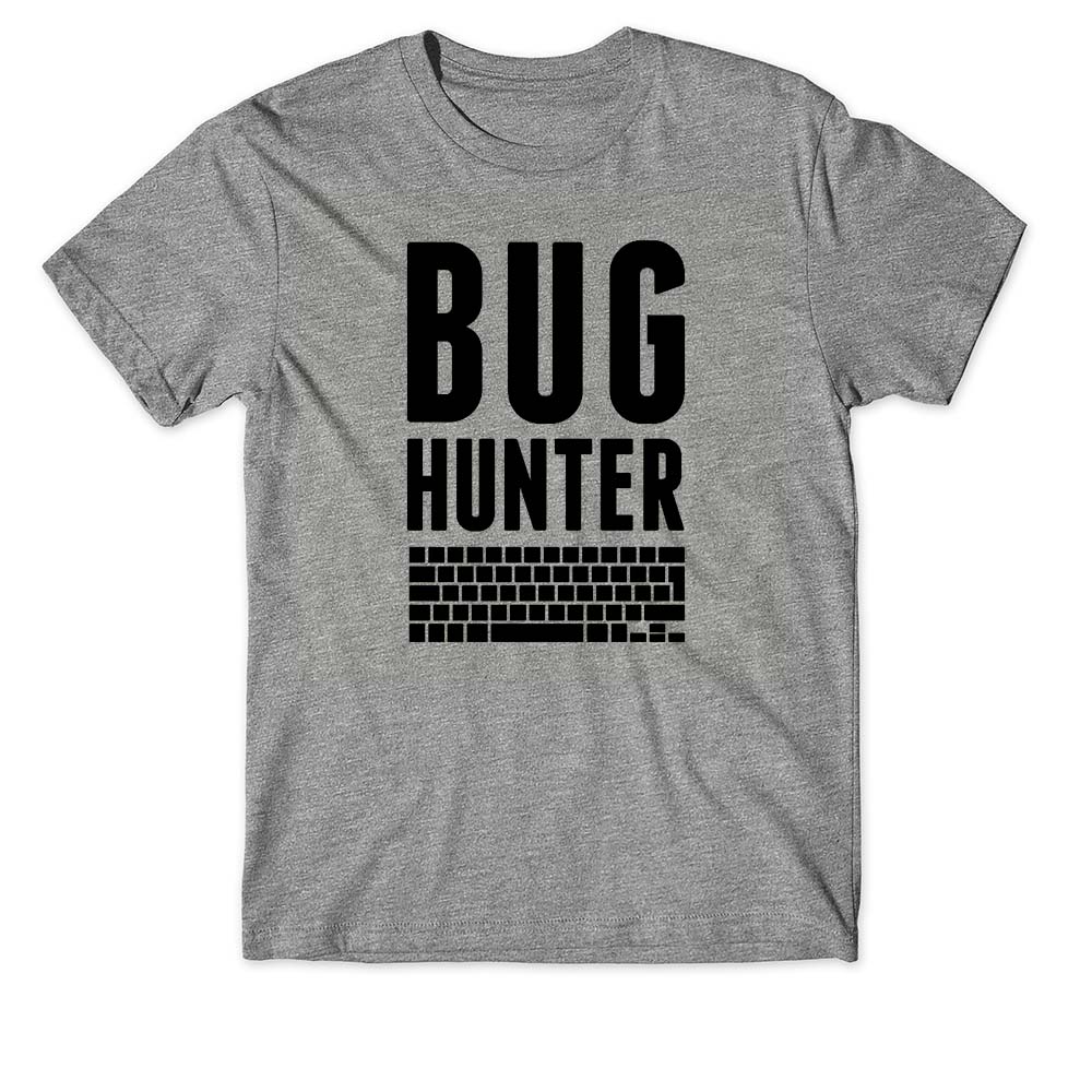 100 Cotton Unisex T Shirt Coder Developer Programmer Bug Hunter Funny Minimalist Artwork Gift Tee