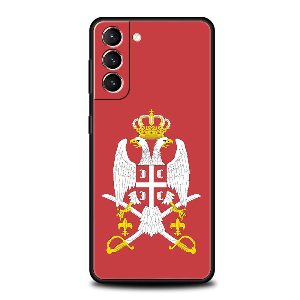 Флаг Сербии Значок Чехол для телефона Для Samsung Galaxy S25 Edge S24 S23 S22 S21 Ultra S20 FE 5G S10 S10E S9 Plus Мягкий ТПУ Чехол