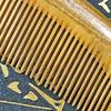 Round Handle Wooden Hair Comb Green Sandalwood Scalp Massage Comb Fine Tooth Comb  Daily Grooming