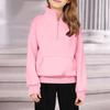 Children's Half-Zip Fleece Pullover Sweatshirt For Girls - Solid Color Hoodie