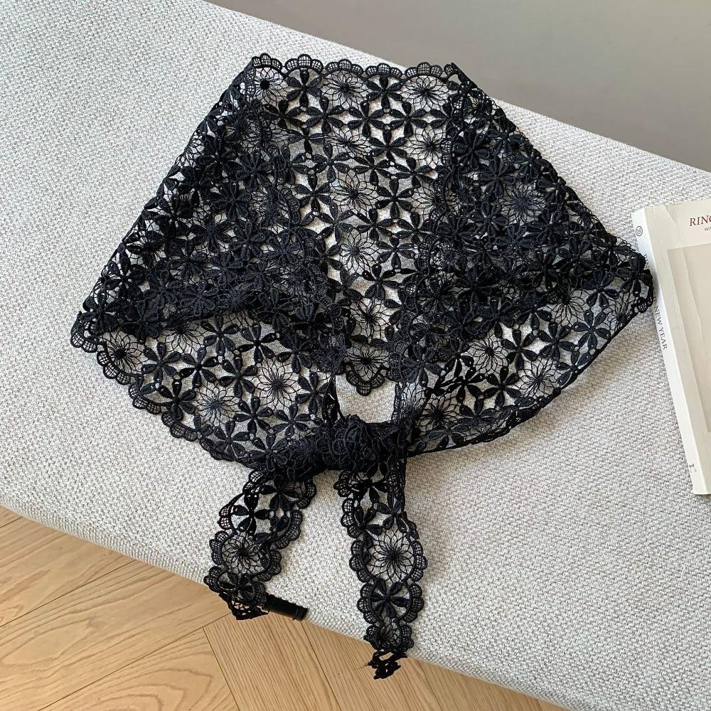 Embroidered Lace Headband Floral Printed Skirt Curtain Elegant Lace Triangle Scarf Ladies