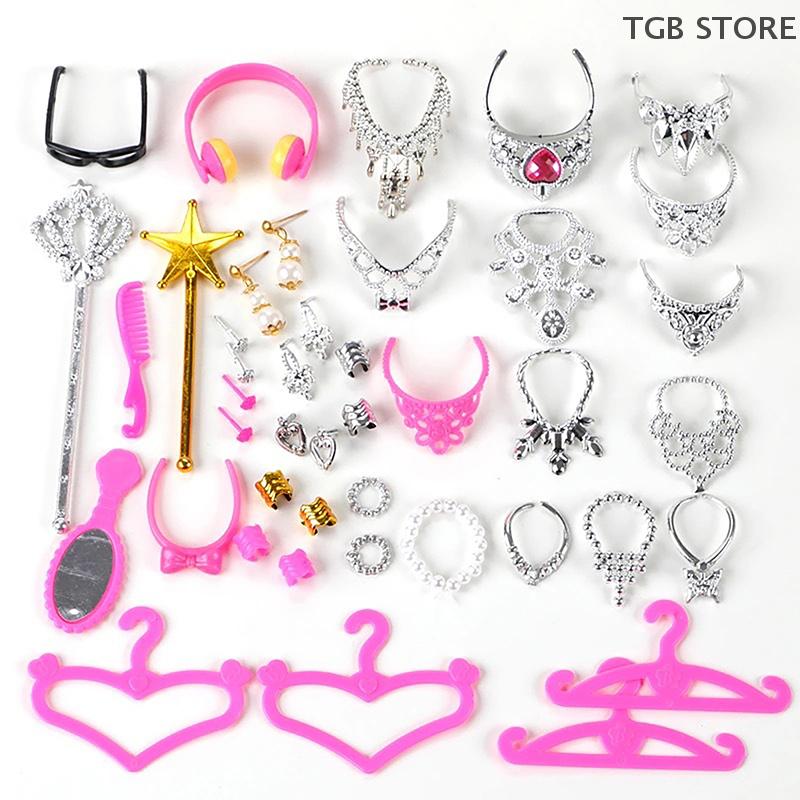 20PCS Universal Earrings Bracelets Crown For 1/6 Doll Accessories Fashion Set Girl's Doll Jewelry DIY Decoration Toy