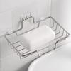 Stainless Steel Drain Rack Bathroom Soap Tray Dish Kitchen Sink Rack Holder Sponge Self-adhesive Storage Shelf