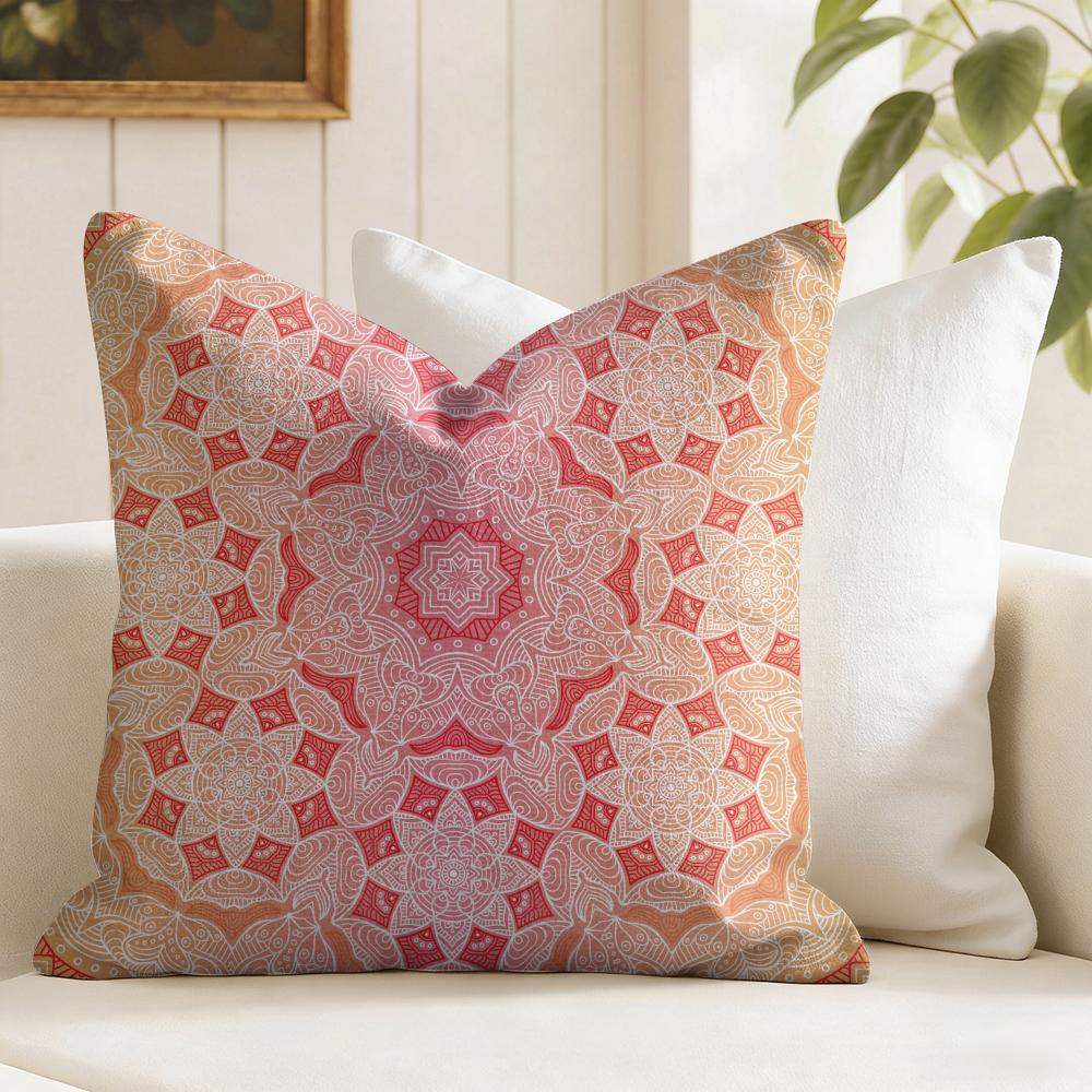Mandala Bohemian Ethnic Cushion Cover Natural Linen Double Sided Print Throw Pillow Case for Sofa Couch Home Decor